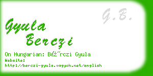 gyula berczi business card